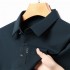 Einfarbiges Langarm-Revers-T-Shirt für Herren Kaufen Sie 2 Stück versandkostenfrei