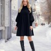 Weihnachts-SonderangeboteElegantes Schwarzes Plisseekleid für Damen mit Laternenrmeln Weihnachts-SonderangeboteElegantes Schwarzes Plisseekleid für Damen mit Laternenrmeln