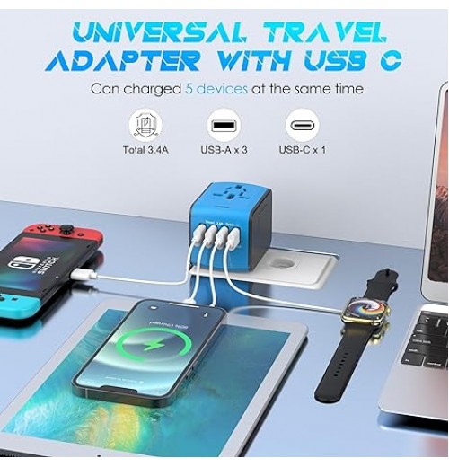 Internationaler Reise-Schnellladeanschluss 4USB-Port Anti-Single-Plug Smart Chip Global Universal Conversion Plug Travel Assistant Internationaler Reise-Schnellladeanschluss 4USB-Port Anti-Single-Plug Smart Chip Global Universal Conversion Plug Travel Assistant