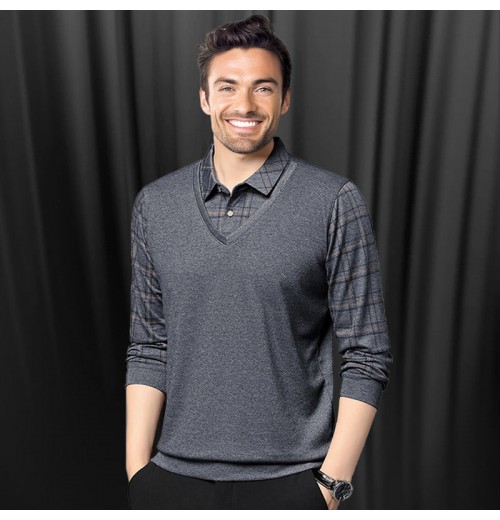 Langarm-Oberteil in Layering-Optik für Herren Langarm-Oberteil in Layering-Optik für Herren