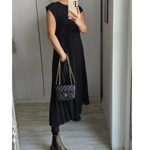 Heute 35% RabattWomen Pleated Simple Solid Color Dress Heute 35% RabattWomen Pleated Simple Solid Color Dress