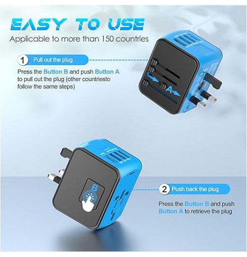 Internationaler Reise-Schnellladeanschluss 4USB-Port Anti-Single-Plug Smart Chip Global Universal Conversion Plug Travel Assistant Internationaler Reise-Schnellladeanschluss 4USB-Port Anti-Single-Plug Smart Chip Global Universal Conversion Plug Travel Assistant