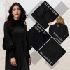 Weihnachts-SonderangeboteElegantes Schwarzes Plisseekleid für Damen mit Laternenrmeln Weihnachts-SonderangeboteElegantes Schwarzes Plisseekleid für Damen mit Laternenrmeln