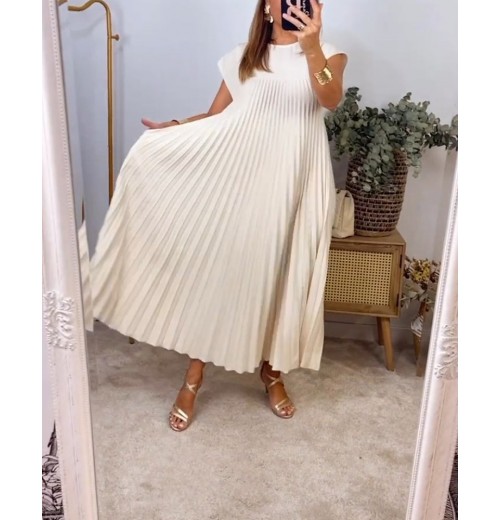 Heute 35% RabattWomen Pleated Simple Solid Color Dress Heute 35% RabattWomen Pleated Simple Solid Color Dress