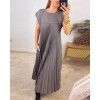 Heute 35% RabattWomen Pleated Simple Solid Color Dress Heute 35% RabattWomen Pleated Simple Solid Color Dress