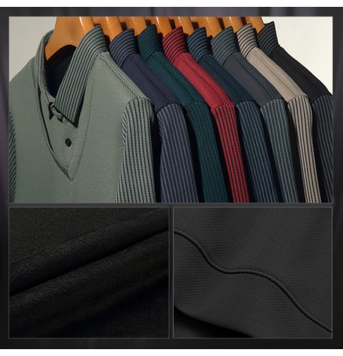 Herren Revers Faux Zweiteiliges Strickhemd Herren Revers Faux Zweiteiliges Strickhemd