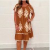 Muttertag Hot Sale - Vintage Druck Rundhals Kleid Muttertag Hot Sale - Vintage Druck Rundhals Kleid