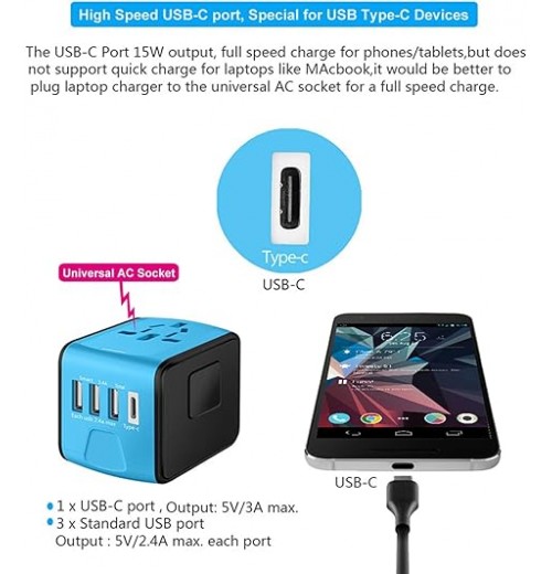 Internationaler Reise-Schnellladeanschluss 4USB-Port Anti-Single-Plug Smart Chip Global Universal Conversion Plug Travel Assistant Internationaler Reise-Schnellladeanschluss 4USB-Port Anti-Single-Plug Smart Chip Global Universal Conversion Plug Travel Assistant