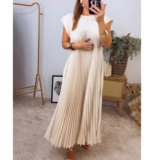 Heute 35% RabattWomen Pleated Simple Solid Color Dress Heute 35% RabattWomen Pleated Simple Solid Color Dress