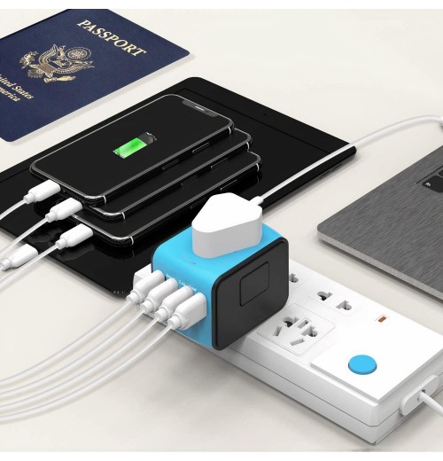 Internationaler Reise-Schnellladeanschluss 4USB-Port Anti-Single-Plug Smart Chip Global Universal Conversion Plug Travel Assistant Internationaler Reise-Schnellladeanschluss 4USB-Port Anti-Single-Plug Smart Chip Global Universal Conversion Plug Travel Assistant