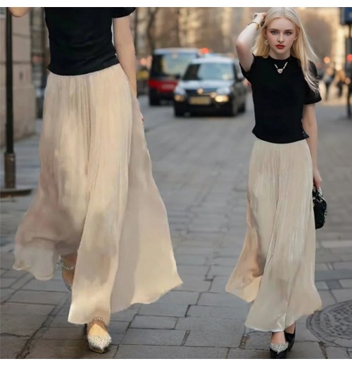 Hot Verkauf 49% RabattGlasierte Eis Seide Boden-Lnge Weites-Bein Culottes Hot Verkauf 49% RabattGlasierte Eis Seide Boden-Lnge Weites-Bein Culottes