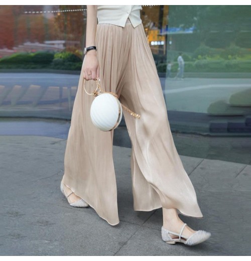 Hot Verkauf 49% RabattGlasierte Eis Seide Boden-Lnge Weites-Bein Culottes Hot Verkauf 49% RabattGlasierte Eis Seide Boden-Lnge Weites-Bein Culottes