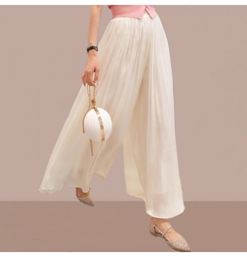 Hot Verkauf 49% RabattGlasierte Eis Seide Boden-Lnge Weites-Bein Culottes Hot Verkauf 49% RabattGlasierte Eis Seide Boden-Lnge Weites-Bein Culottes