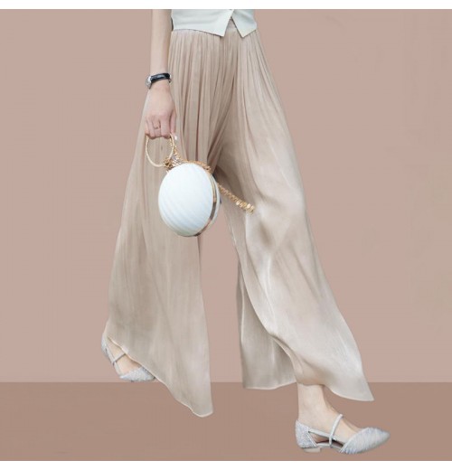 Hot Verkauf 49% RabattGlasierte Eis Seide Boden-Lnge Weites-Bein Culottes Hot Verkauf 49% RabattGlasierte Eis Seide Boden-Lnge Weites-Bein Culottes