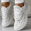 Atmungsaktive Sneakers mit runder Zehe und Spitze Atmungsaktive Sneakers mit runder Zehe und Spitze