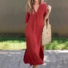40% Rabatt auf den heien VerkaufElegantes Kleid mit V-Ausschnitt und Schlitz 40% Rabatt auf den heien VerkaufElegantes Kleid mit V-Ausschnitt und Schlitz