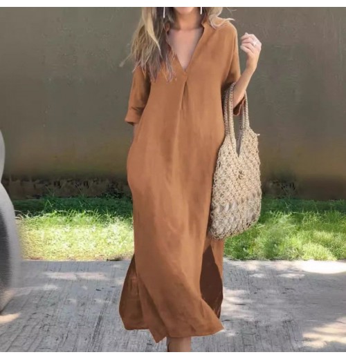 40% Rabatt auf den heien VerkaufElegantes Kleid mit V-Ausschnitt und Schlitz 40% Rabatt auf den heien VerkaufElegantes Kleid mit V-Ausschnitt und Schlitz