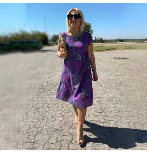 Bedrucktes Damen-T-Shirt-Kleid Bedrucktes Damen-T-Shirt-Kleid