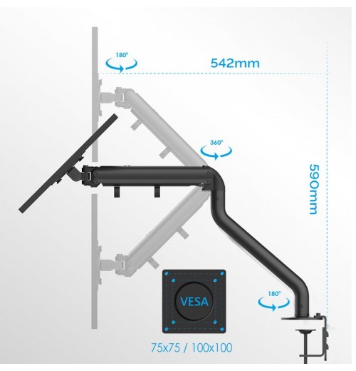 Verstellbare, ergonomische Monitorhalterung Geeignet für 17-32-Zoll-Monitore Verstellbare, ergonomische Monitorhalterung Geeignet für 17-32-Zoll-Monitore