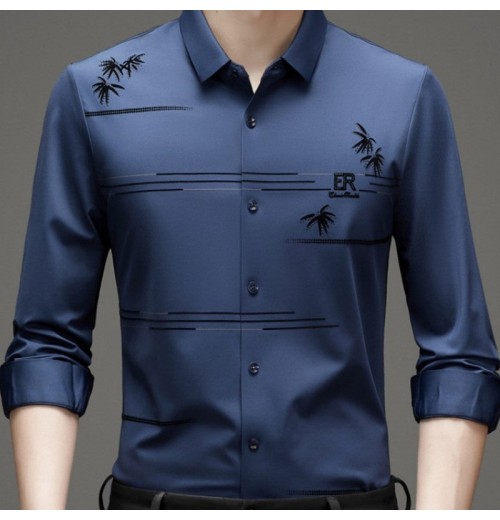 Lssiges, trendiges, bedrucktes Langarmhemd für Herren Lssiges, trendiges, bedrucktes Langarmhemd für Herren