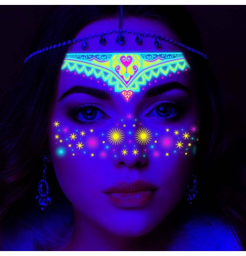 Bunte fluoreszierende wasserfeste temporre Ttowierungen Aufkleber Bunte fluoreszierende wasserfeste temporre Ttowierungen Aufkleber