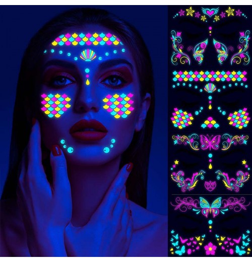 Bunte fluoreszierende wasserfeste temporre Ttowierungen Aufkleber Bunte fluoreszierende wasserfeste temporre Ttowierungen Aufkleber
