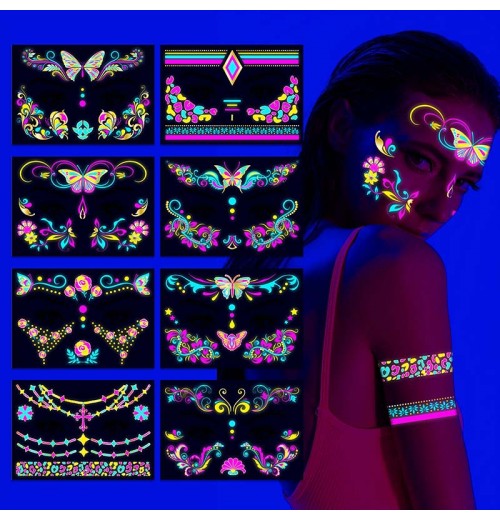 Bunte fluoreszierende wasserfeste temporre Ttowierungen Aufkleber Bunte fluoreszierende wasserfeste temporre Ttowierungen Aufkleber