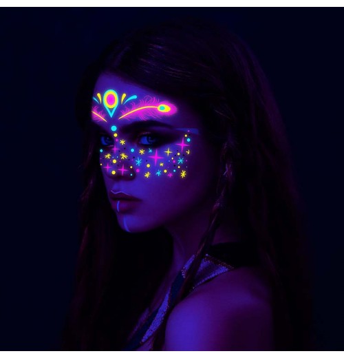 Bunte fluoreszierende wasserfeste temporre Ttowierungen Aufkleber Bunte fluoreszierende wasserfeste temporre Ttowierungen Aufkleber