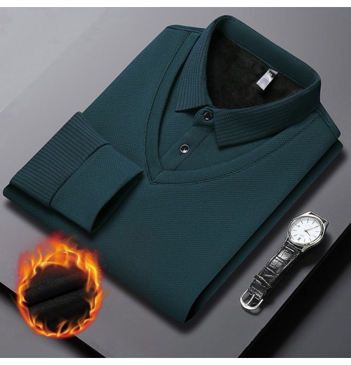 Herren Revers Faux Zweiteiliges Strickhemd Herren Revers Faux Zweiteiliges Strickhemd