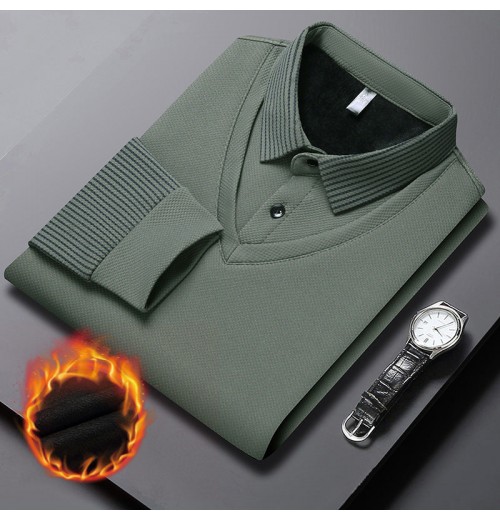 Herren Revers Faux Zweiteiliges Strickhemd Herren Revers Faux Zweiteiliges Strickhemd
