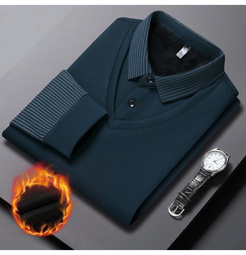 Herren Revers Faux Zweiteiliges Strickhemd Herren Revers Faux Zweiteiliges Strickhemd
