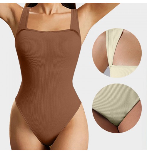 rmelloser Trger-Bodysuit mit quadratischem Ausschnitt für Damen rmelloser Trger-Bodysuit mit quadratischem Ausschnitt für Damen