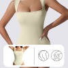 rmelloser Trger-Bodysuit mit quadratischem Ausschnitt für Damen rmelloser Trger-Bodysuit mit quadratischem Ausschnitt für Damen