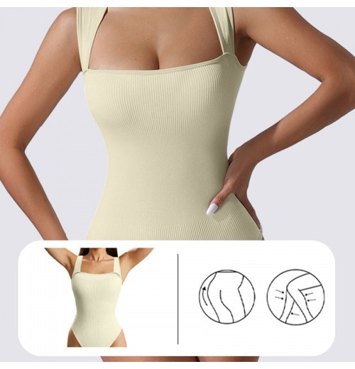 rmelloser Trger-Bodysuit mit quadratischem Ausschnitt für Damen rmelloser Trger-Bodysuit mit quadratischem Ausschnitt für Damen
