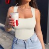 rmelloser Trger-Bodysuit mit quadratischem Ausschnitt für Damen rmelloser Trger-Bodysuit mit quadratischem Ausschnitt für Damen
