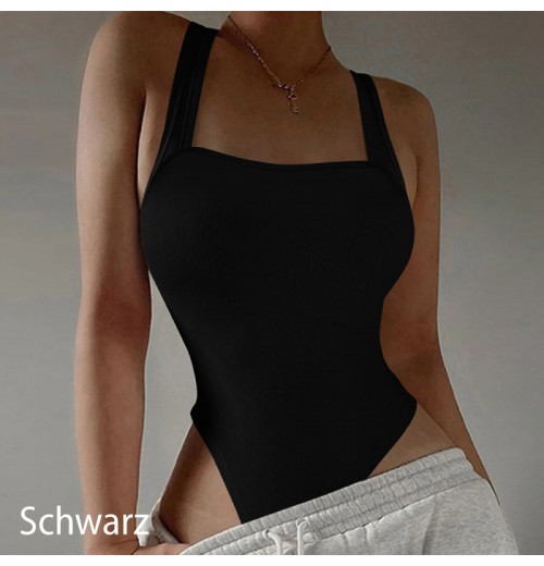 rmelloser Trger-Bodysuit mit quadratischem Ausschnitt für Damen rmelloser Trger-Bodysuit mit quadratischem Ausschnitt für Damen