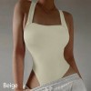 rmelloser Trger-Bodysuit mit quadratischem Ausschnitt für Damen rmelloser Trger-Bodysuit mit quadratischem Ausschnitt für Damen