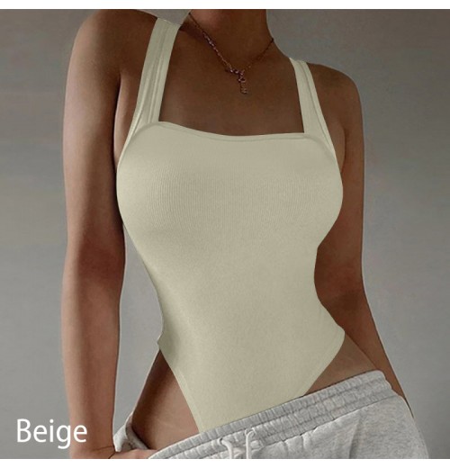 rmelloser Trger-Bodysuit mit quadratischem Ausschnitt für Damen rmelloser Trger-Bodysuit mit quadratischem Ausschnitt für Damen