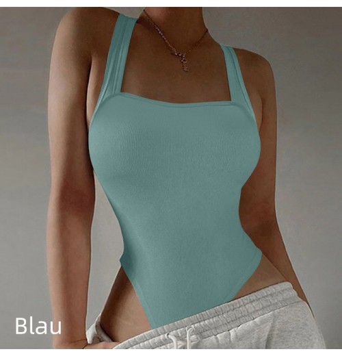 rmelloser Trger-Bodysuit mit quadratischem Ausschnitt für Damen rmelloser Trger-Bodysuit mit quadratischem Ausschnitt für Damen