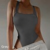 rmelloser Trger-Bodysuit mit quadratischem Ausschnitt für Damen rmelloser Trger-Bodysuit mit quadratischem Ausschnitt für Damen