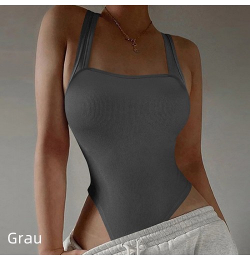 rmelloser Trger-Bodysuit mit quadratischem Ausschnitt für Damen rmelloser Trger-Bodysuit mit quadratischem Ausschnitt für Damen