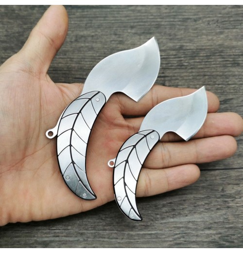 Kreatives Klappmesser aus Edelstahl in Blattform Kreatives Klappmesser aus Edelstahl in Blattform