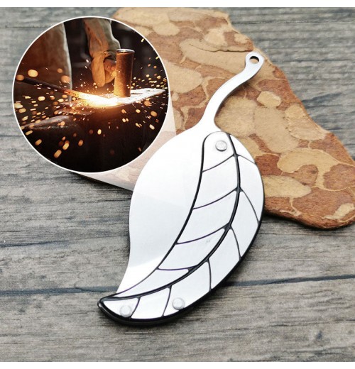 Kreatives Klappmesser aus Edelstahl in Blattform Kreatives Klappmesser aus Edelstahl in Blattform