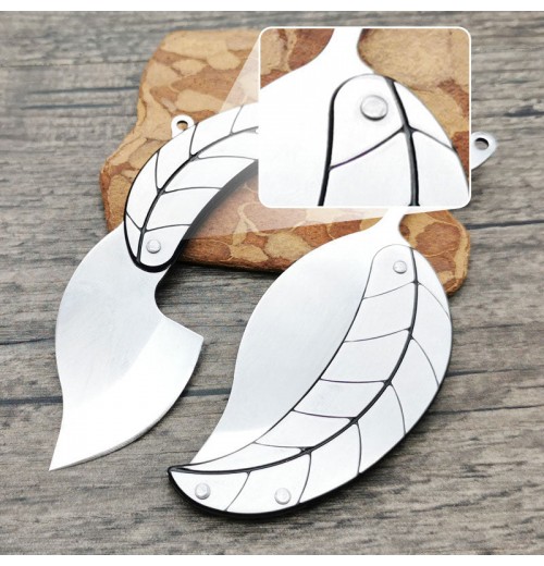 Kreatives Klappmesser aus Edelstahl in Blattform Kreatives Klappmesser aus Edelstahl in Blattform