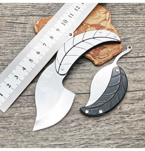 Kreatives Klappmesser aus Edelstahl in Blattform Kreatives Klappmesser aus Edelstahl in Blattform