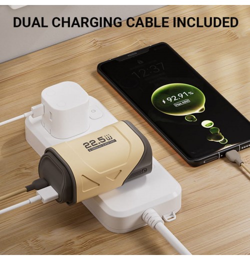 Reisefreundliche 10000mAh Powerbank mit Doppelkabelladegert Reisefreundliche 10000mAh Powerbank mit Doppelkabelladegert