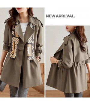 2024 FrühherbstSchlanker mittellanger Trenchcoat mit Revers für Damen