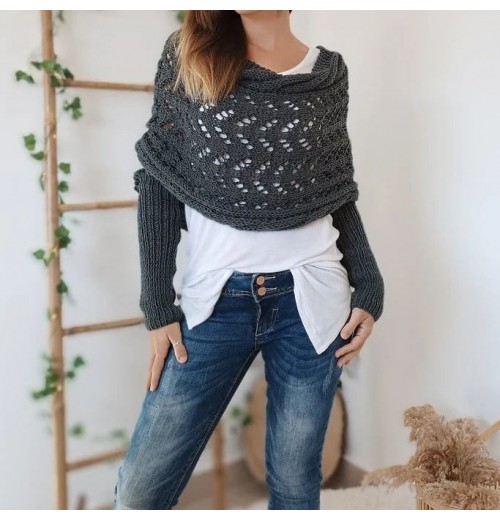 HerbstschlussverkaufZeitlich begrenzt 40 % RABATTDamen Herbst und Winter Twist Hollow Langarm Schal und Schal