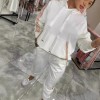 50% Rabatt 2-teiliges Set aus Oberteilen und Hosen mit Kapuze und Kordelzug für Damen 50% Rabatt 2-teiliges Set aus Oberteilen und Hosen mit Kapuze und Kordelzug für Damen