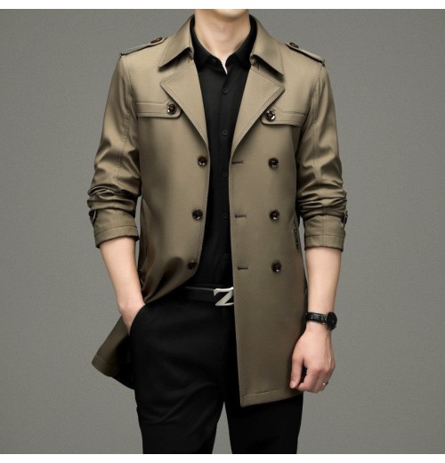 Seasonal PromotionsMen's Double Breasted Windbreaker Jacket Seasonal PromotionsMen's Double Breasted Windbreaker Jacket